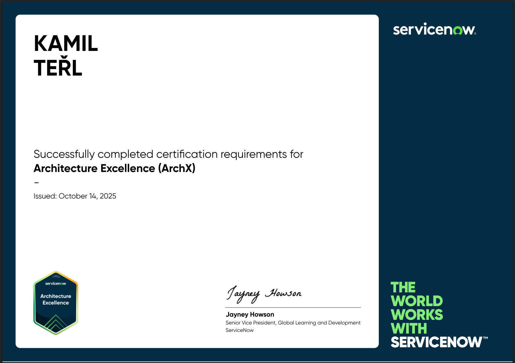archX certification ServiceNow